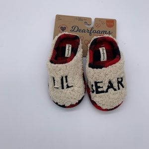 NEW‎ Dearfoams Lil Bear Sherpa Clog Slipper Size 9-10 Kids Toddler Bedroom Shoes